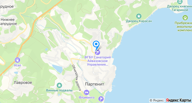 Санаторий Айвазовское на карте