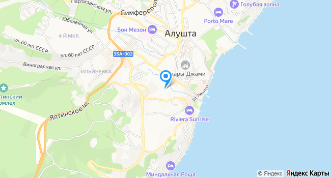 Санаторий Алуштинский на карте