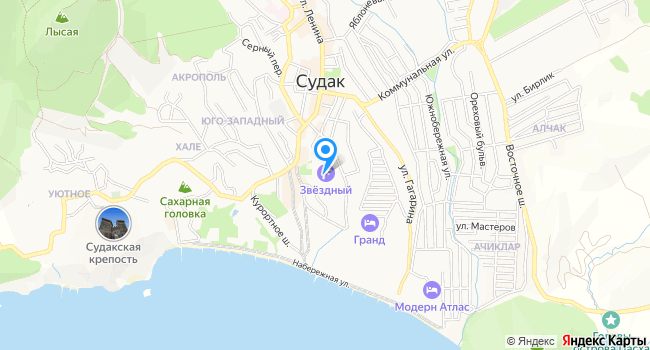 Пансионат Звездный на карте