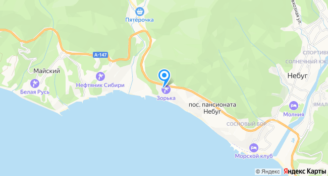 Санаторий Зорька на карте