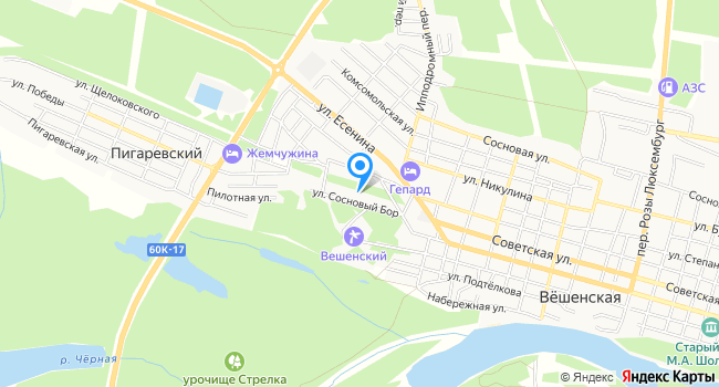 Санаторий Вёшенский на карте